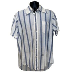 Vintage 60s/70s ENRO Blue/White Button Down Shirt~MCM